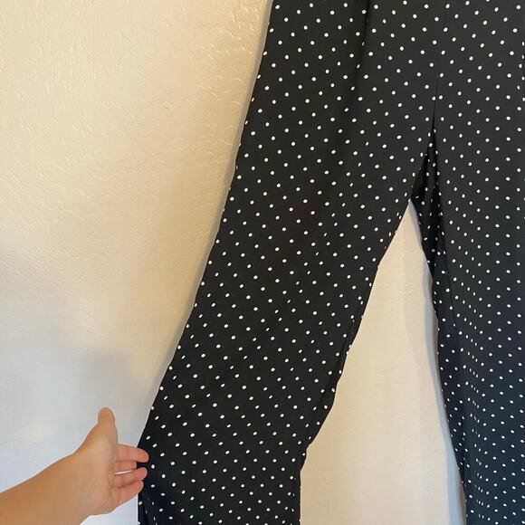 2Sable Polka Dot Wide Leg High Rise Pull On Pants Womens Sz Large Career - Picture 2 of 5
